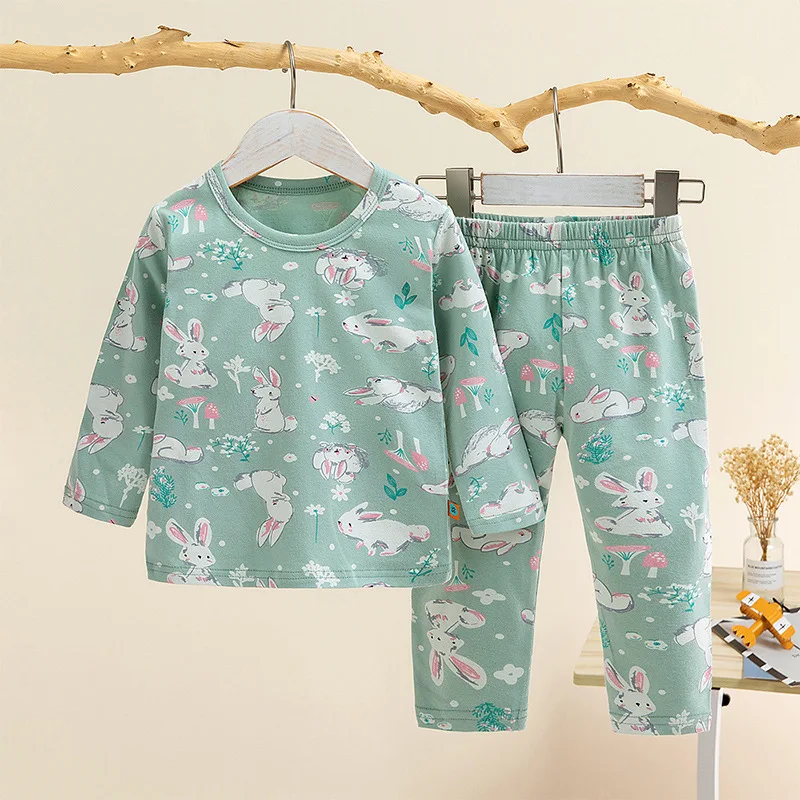 

TUONXYE Boys Girls Pajamas Set Children Animals Rabbits Cotton Kids Long Sleeves Pijama Baby Sleepwear Clothing Nightwear