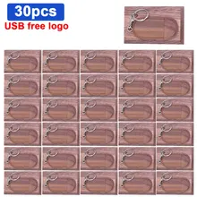 30pcs/lot  Creative Wooden Gift Usb Flash drive Pendrive 2.0 Pen Drive 32GB 64GB 128GB Memory Stick Card Disk On Key free logo