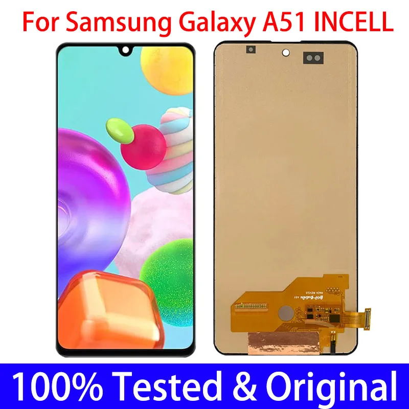 

A515 Incell For Samsung Galaxy A51 LCD Screen Display Touch Digitizer Assembly No Fingerprints A515F A515FD Screen With Frame
