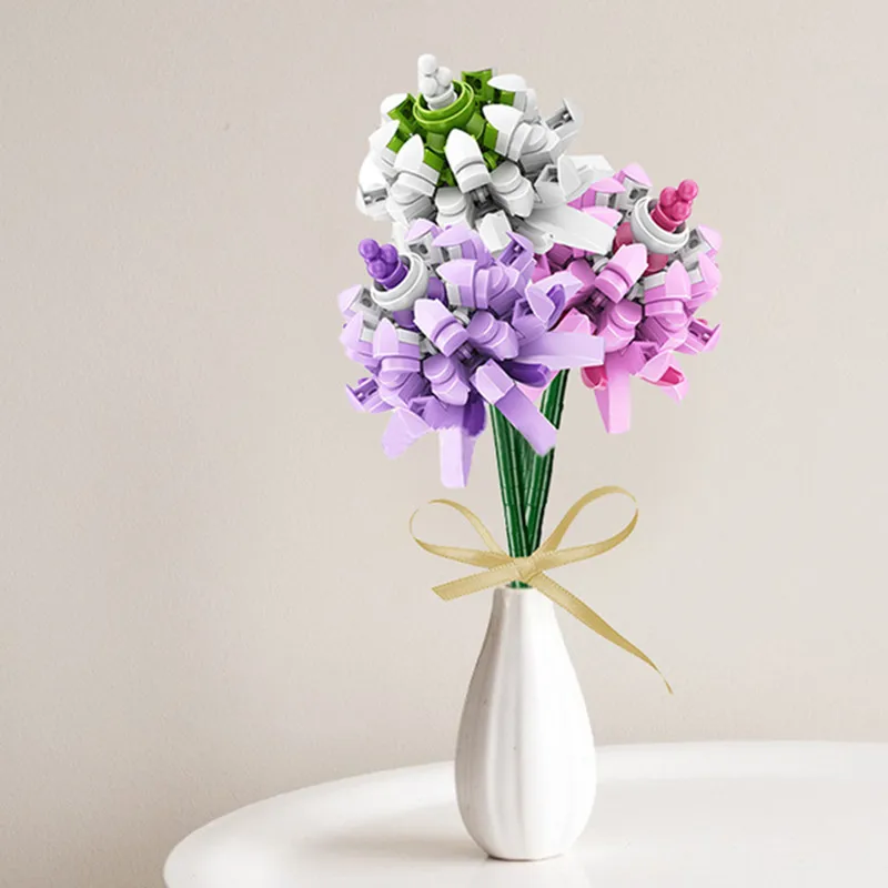 

Flower Bouquet Building Blocks Rose Flower Blocks Bricks Tulips Home Decoration Assembly DIY Toys for Girl Friend Birthday Gift