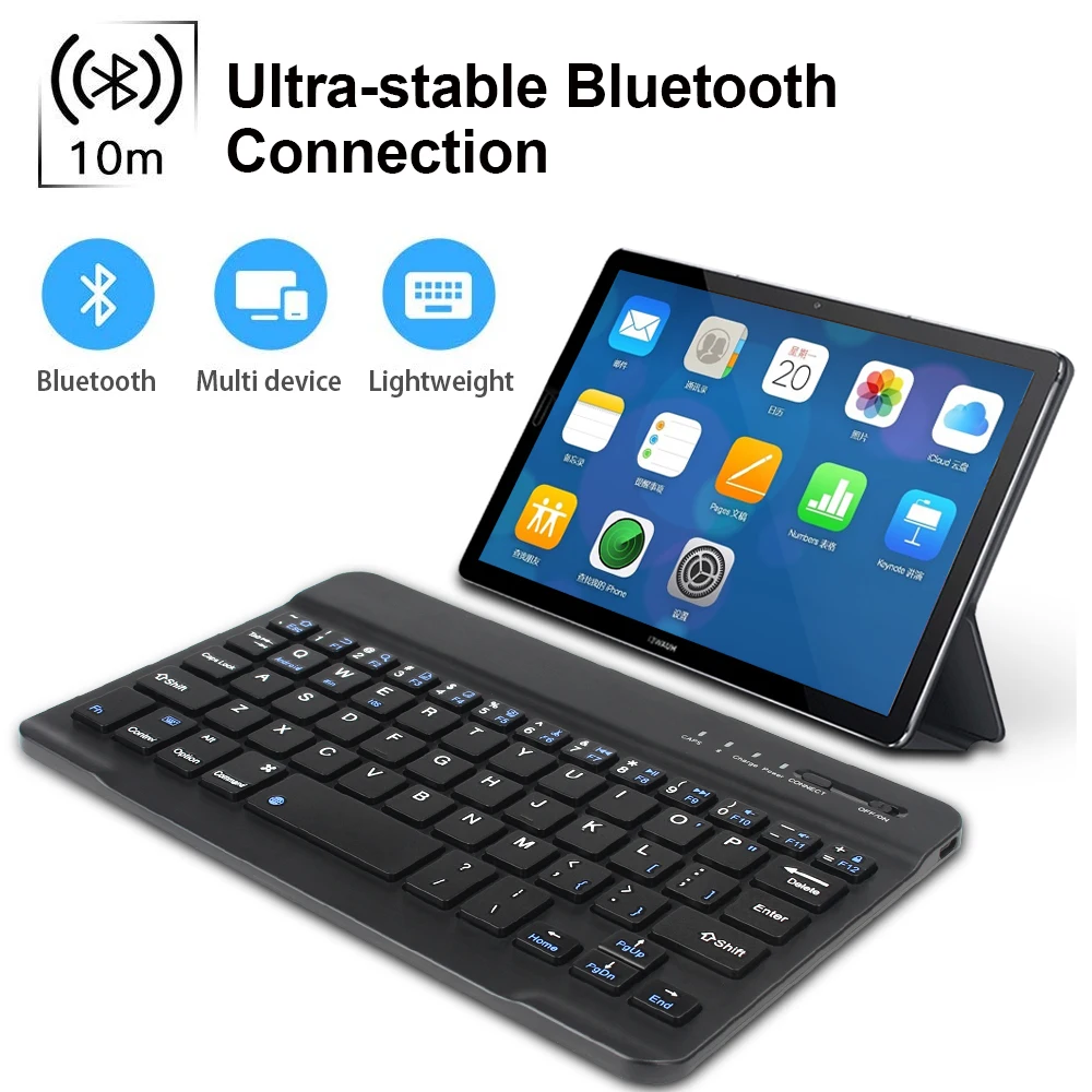 Беспроводная Bluetooth клавиатура мини-клавиатура для iPad Mac планшет ноутбук телефон клавиатура перезаряжаемая Поддержка Android IOS Windows