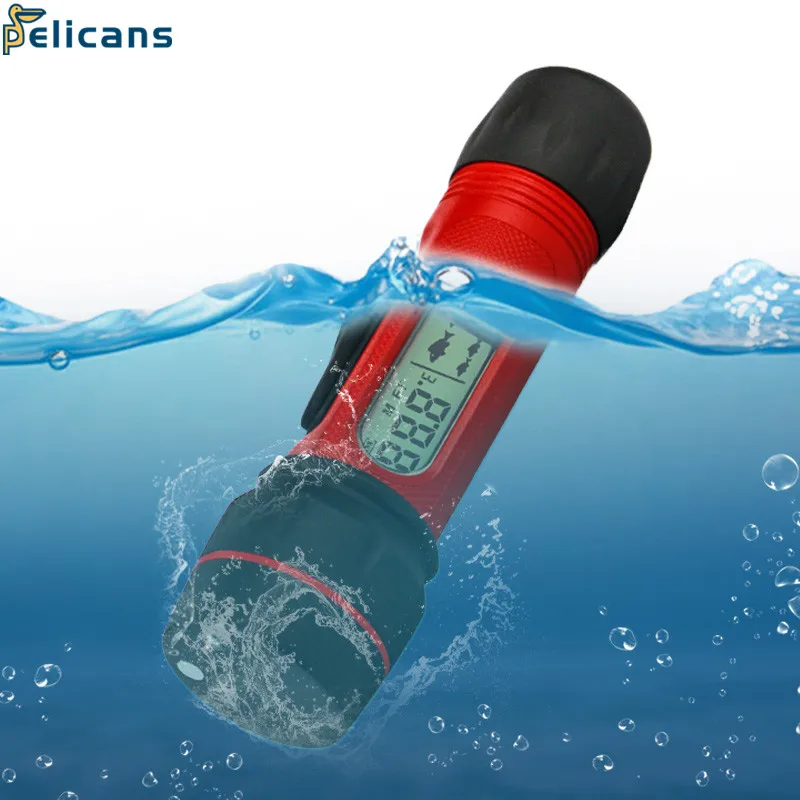 New Ice Fishing Echo Sounder Fish Finder Wireless Echo Sounder 0.8-90m Depth Digital Handle Transducer Sensor Sonar Fishfinder