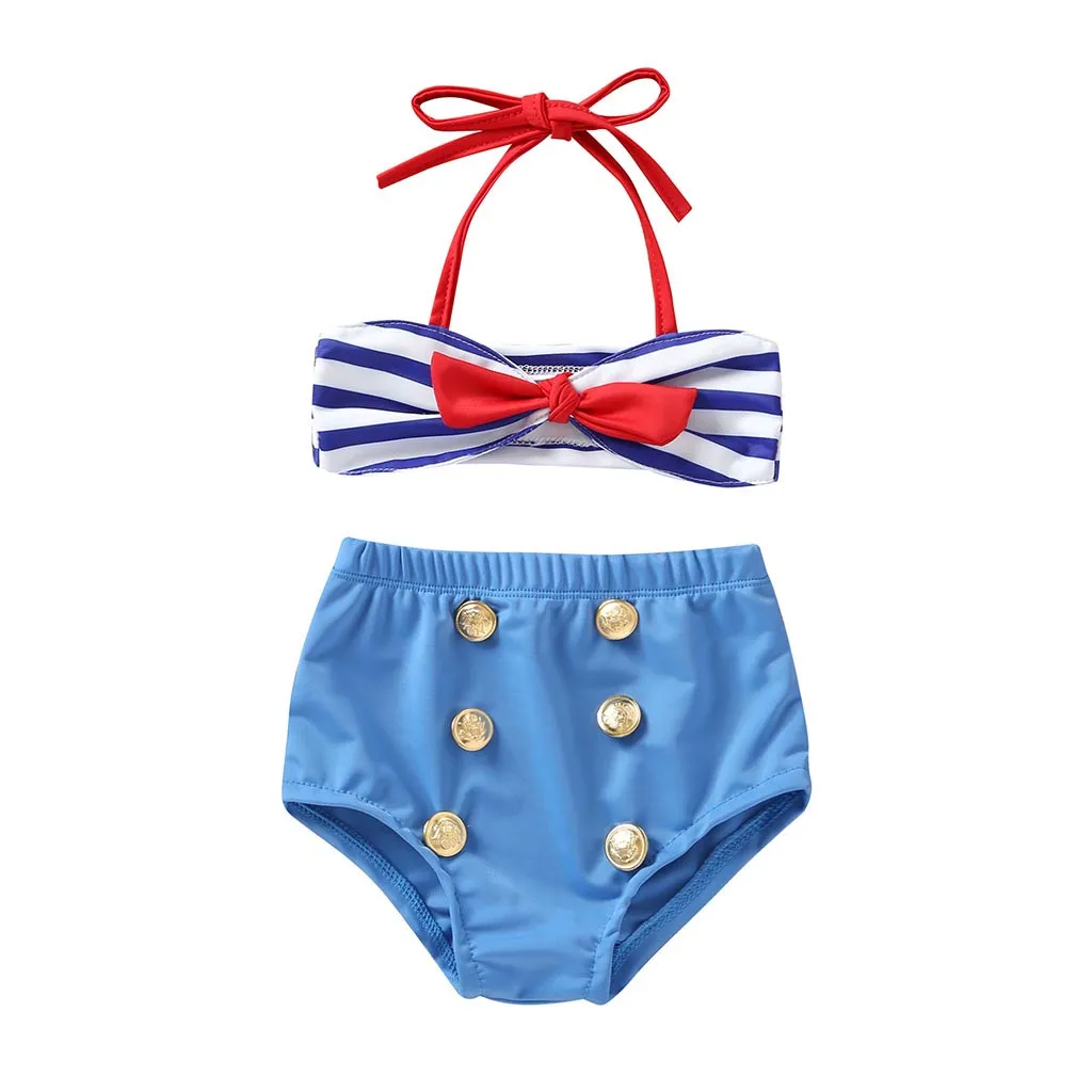 

2021 New 2pcs Infant Kids Baby Girls Swimwear Straps Swimsuit Bathing Bikini Set Outfits Vogue Children's Swimsuit Ropa Bebe