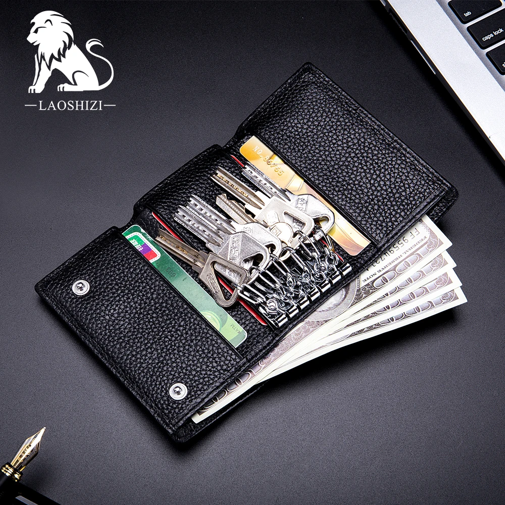Кошелек LAOSHIZI LUOSEN из натуральной кожи для мужчин и женщин мужской кошелек с