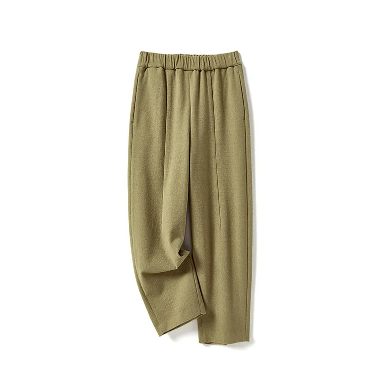 

Z01 WKZ03447 Jasmine Ya set autumn/winter pull hair thick three-dimensional cut loose-fitting radish pants have side pockets