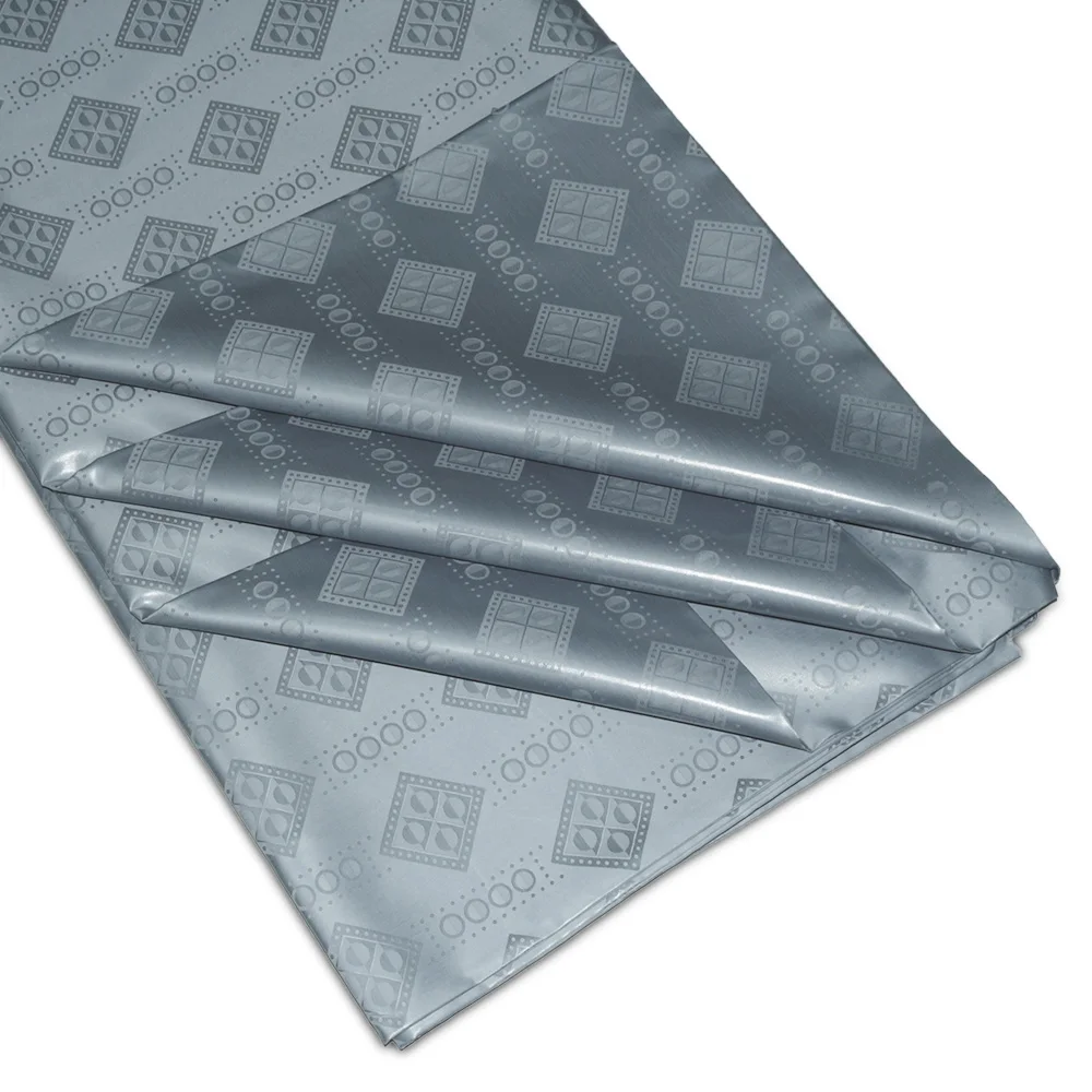 

Grey Bazin Riche Germany Quality 10Yards/bag Jacquard Garment Fabric Damask Soft Guinea Brocade 100% Cotton