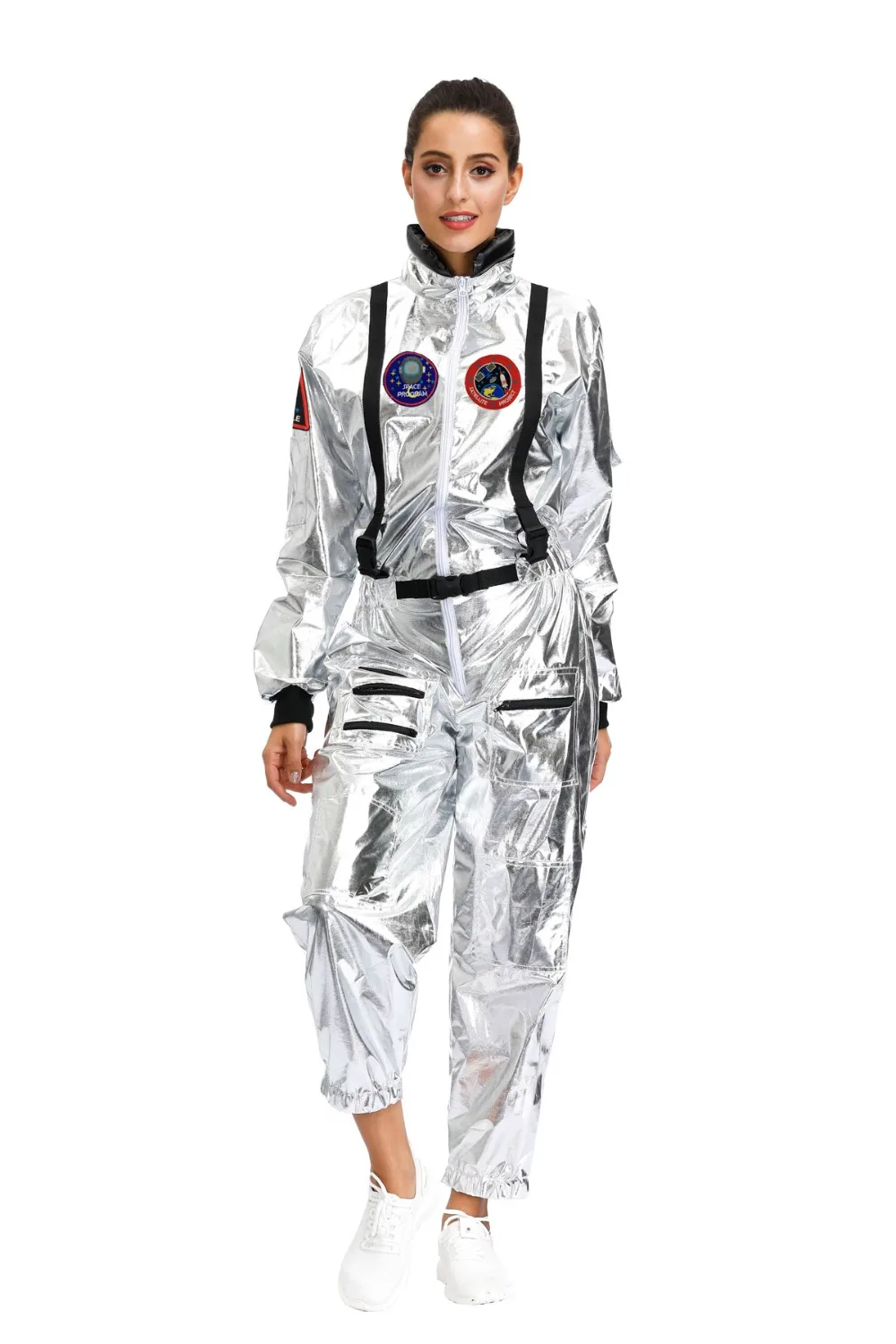 Men Astronaut Alien Spaceman Cosplay Halloween Costumes Carnival Party Adult Women Pilots Outfits Group Couple Matching Clothes