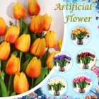 10 шт. на ощупь, настоящие Мягкие силиконовые искусственные тюльпаны, цветы для дома, свадебное украшение, искусственные цветы для невесты, цветы, тюльпан # YJ