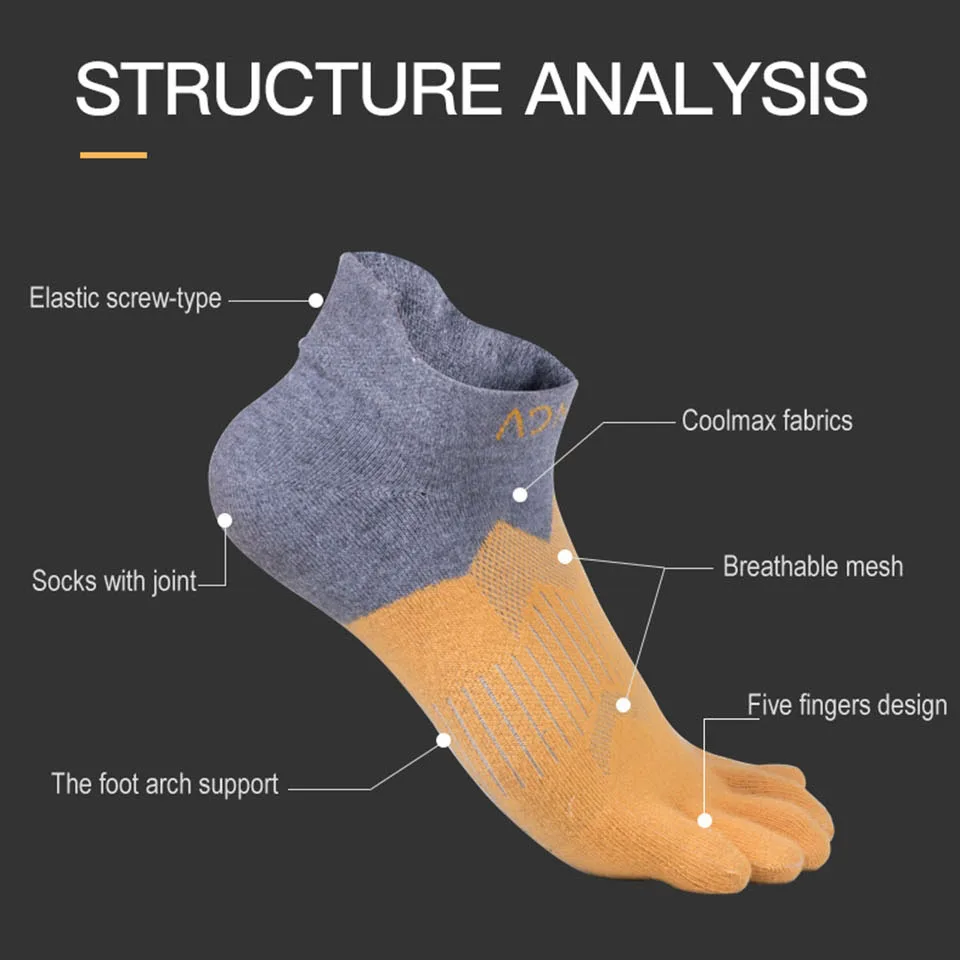 2 Pairs AONIJIE E4806 E4810 Ankle Socks Ultra Running Five Toe Socks Sports Socks Fashion Running Marathon Race Trail Toesocks