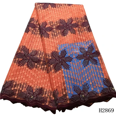 burnt orange Африканская кружевная ткань Высокое качество кружево с вышитое кружево в нигерийском стиле ткань для женщин синяя фиолетовая французская Сетка кружевная ткань - Цвет: burnt orange