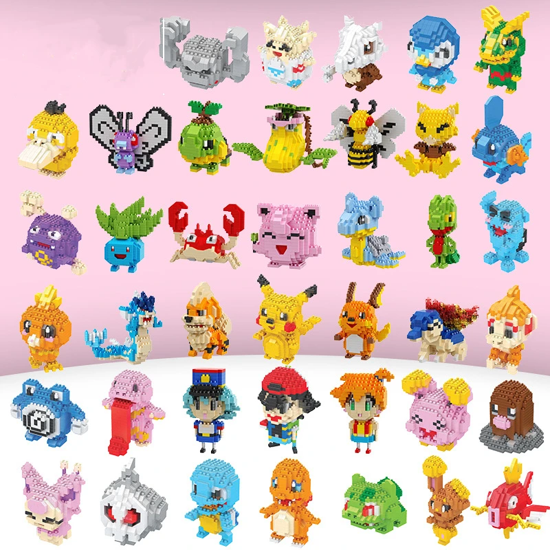 

2021 new 40 styles Funny joy children Pikachu diamond Mode Small Building Pokemon Blocksl Kids Toys For Children Gift