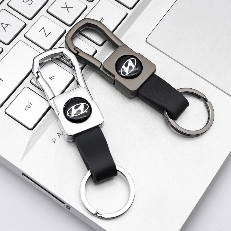 

Car keychain metal leather business key ring pendant for Hyundai-VERNA LAFESTA elantra Veloster i30 i20 i10 Elantra sonata Azera