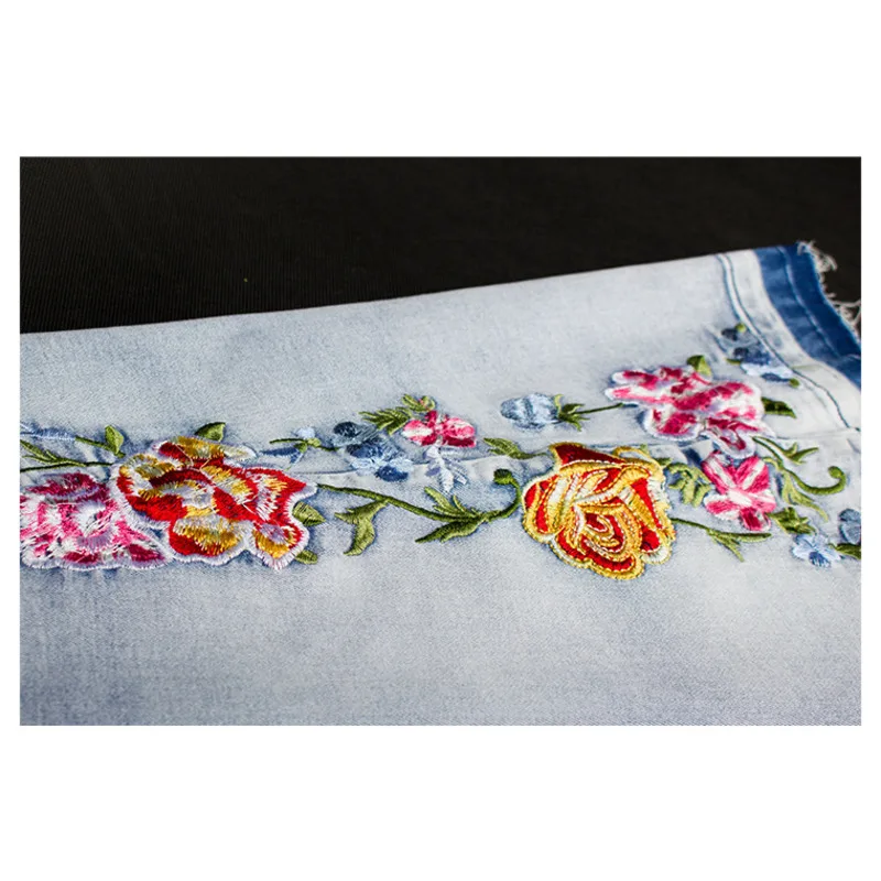 

Women Jeans Flare Pants Embroidered Blue Casual Vintage Female Fashion All-match High Waist Sexy Skinny Streetwear Denim Pants