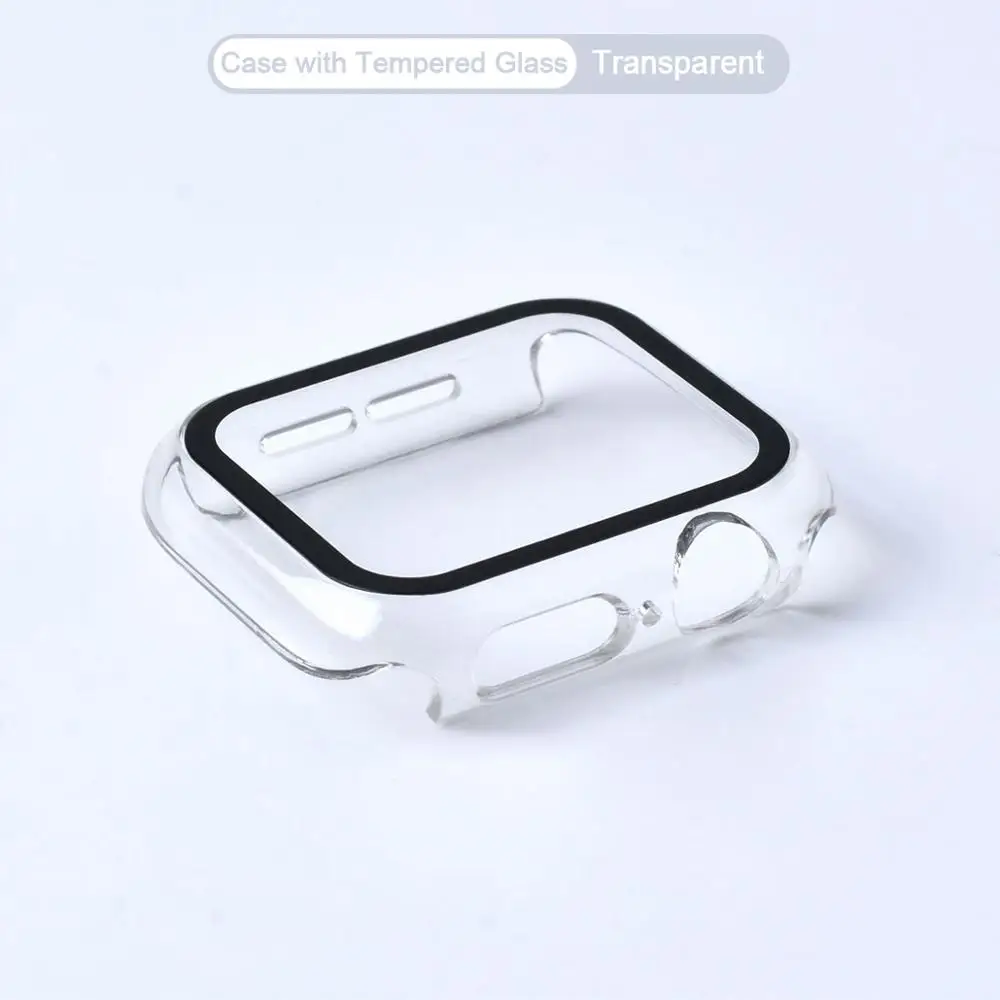 

360 full Screen protector Bumper Frame matte hard Case for Apple watch 6/SE/5/4/3/2/1 cover Tempered glass film for iwatch 4/5