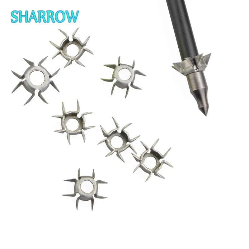 

12/24pcs 8 Paw Target Point Arrowhead ID 6.2mm 23 Grain Broadhead Tips Point for Outdoor Archery Hunting Shooting Accessories