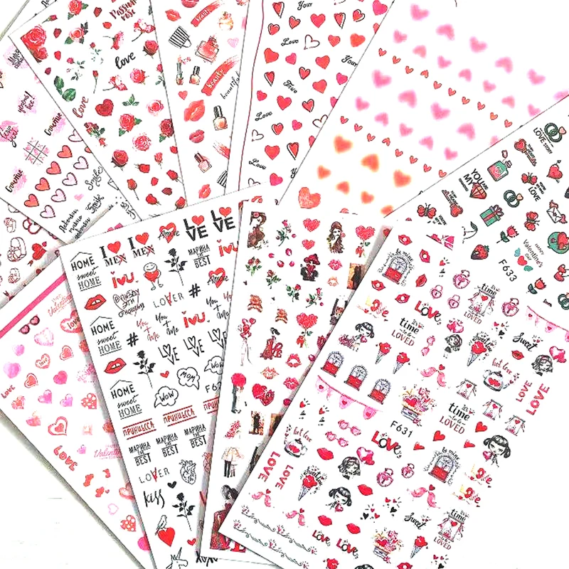 10 шт. наклейки для ногтей красные губы | Красота и здоровье