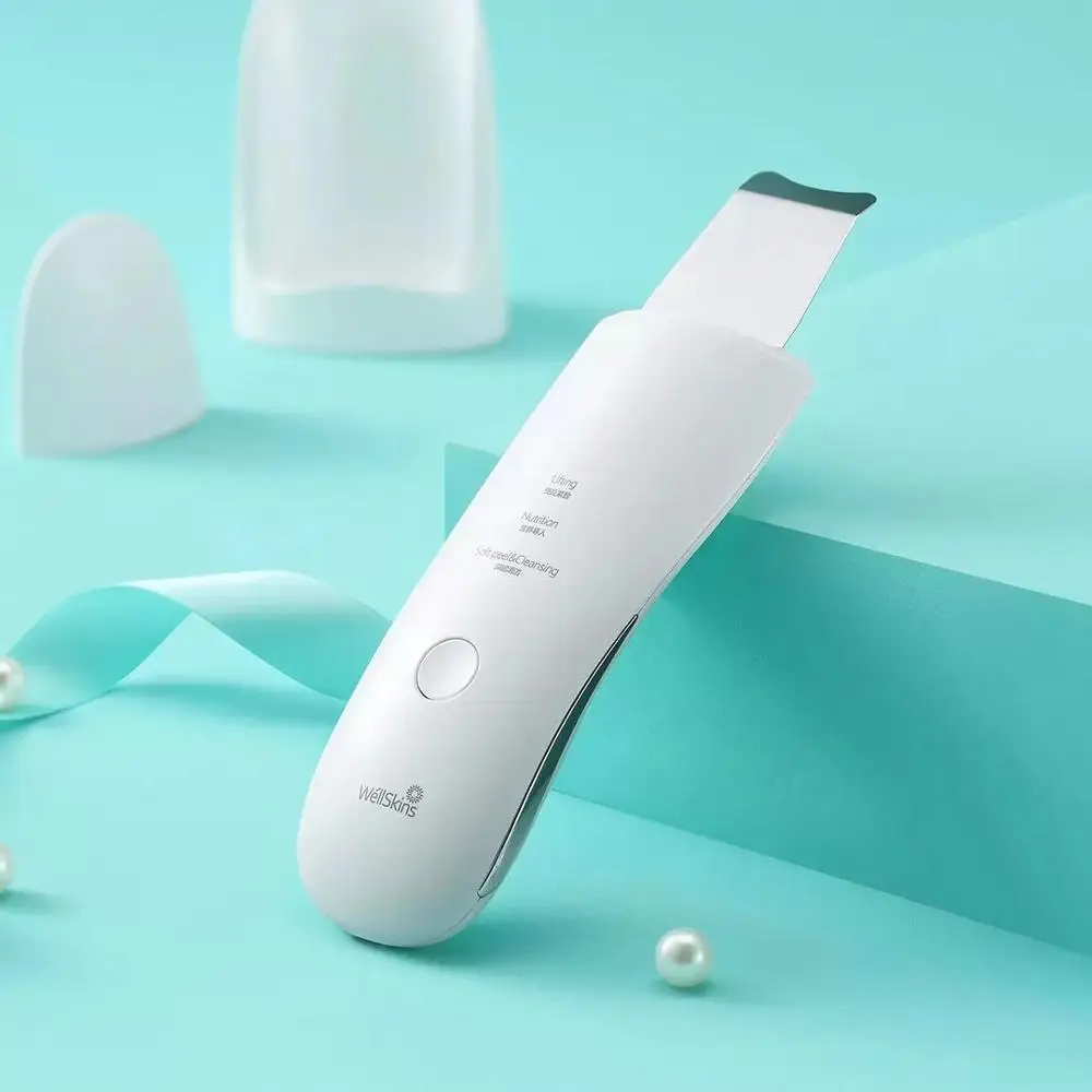 Ultrasonic Facial Skin Scrubber Deep Face Cleaning Peeling Care Device Smart home Chip Beauty Instrument | Красота и здоровье