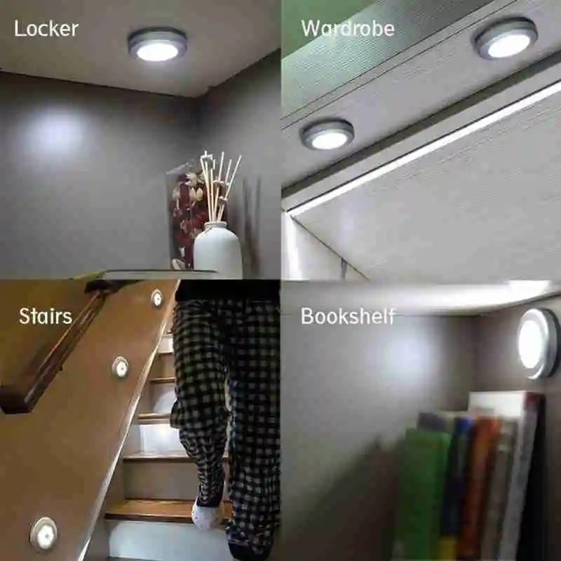 

LED Sensor Night Light PIR Infrared Motion LED Bulbs For Home Cabinets Power Wardrobe Battery Lights Cabinet Stair Under L4A8