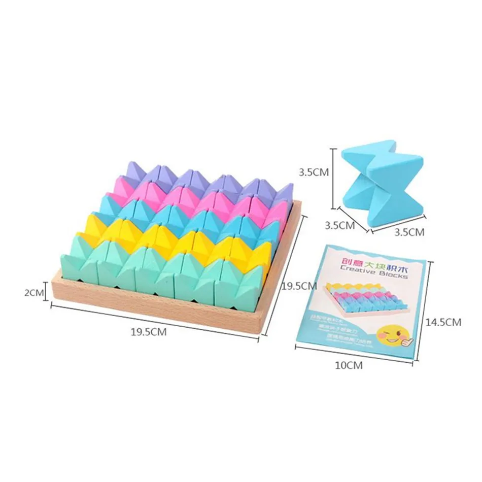 

25 pcs Baby Montessori Wooden Rainbow Blocks Toys Nordic Large Wooden Rainbow Stacking Toys Wooden Educational Building Blocks