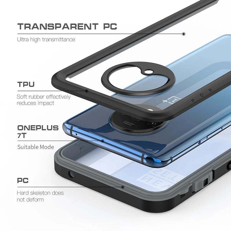 Водонепроницаемый чехол для телефона Haissky IP68 пылезащитный Oneplus 7T с полной защитой