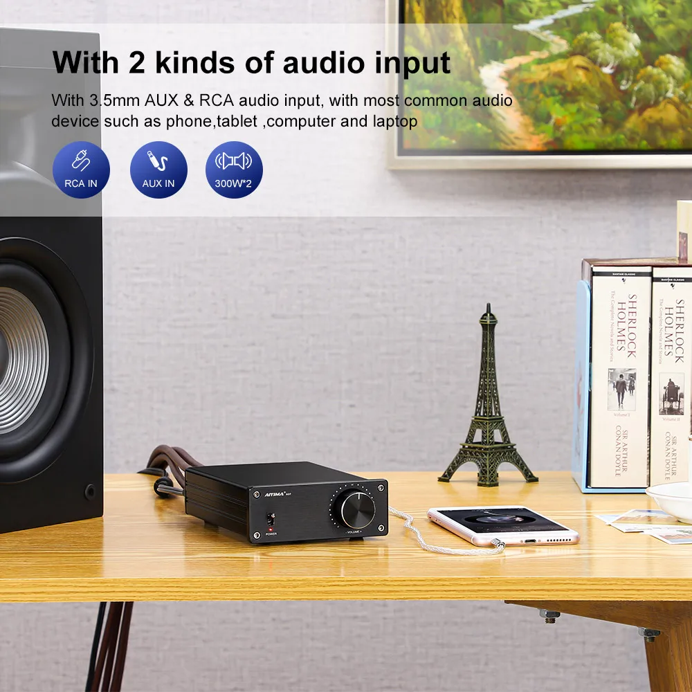 

AIYIMA TPA3255 Sound Amplifier 300Wx2 Class D Stereo Audio Amp HiFi Amp Digital Amplifier For Speaker HomeTheater Sound System