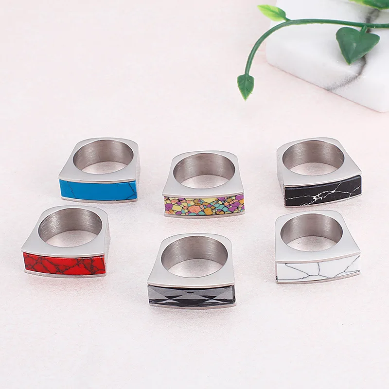 

Luxury New Titanium Steel Rings Accessories Jewel Ring Fashion Jewelry Engagement Lover Valentine Lovers Couples Party Gifts