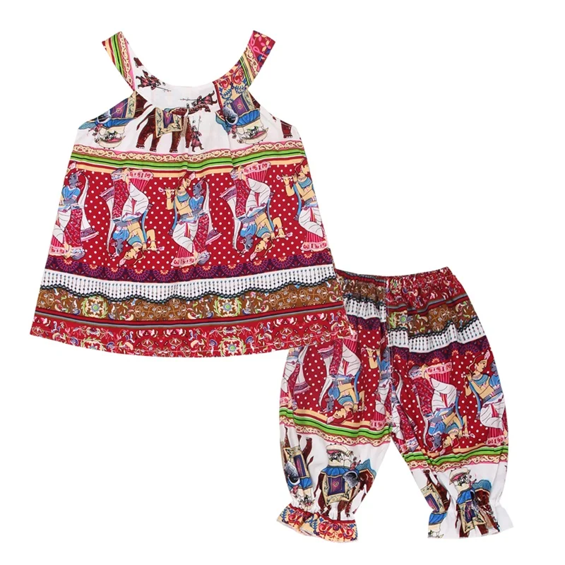 Летняя модная одежда для маленьких девочек комплект из 2 предметов детей от