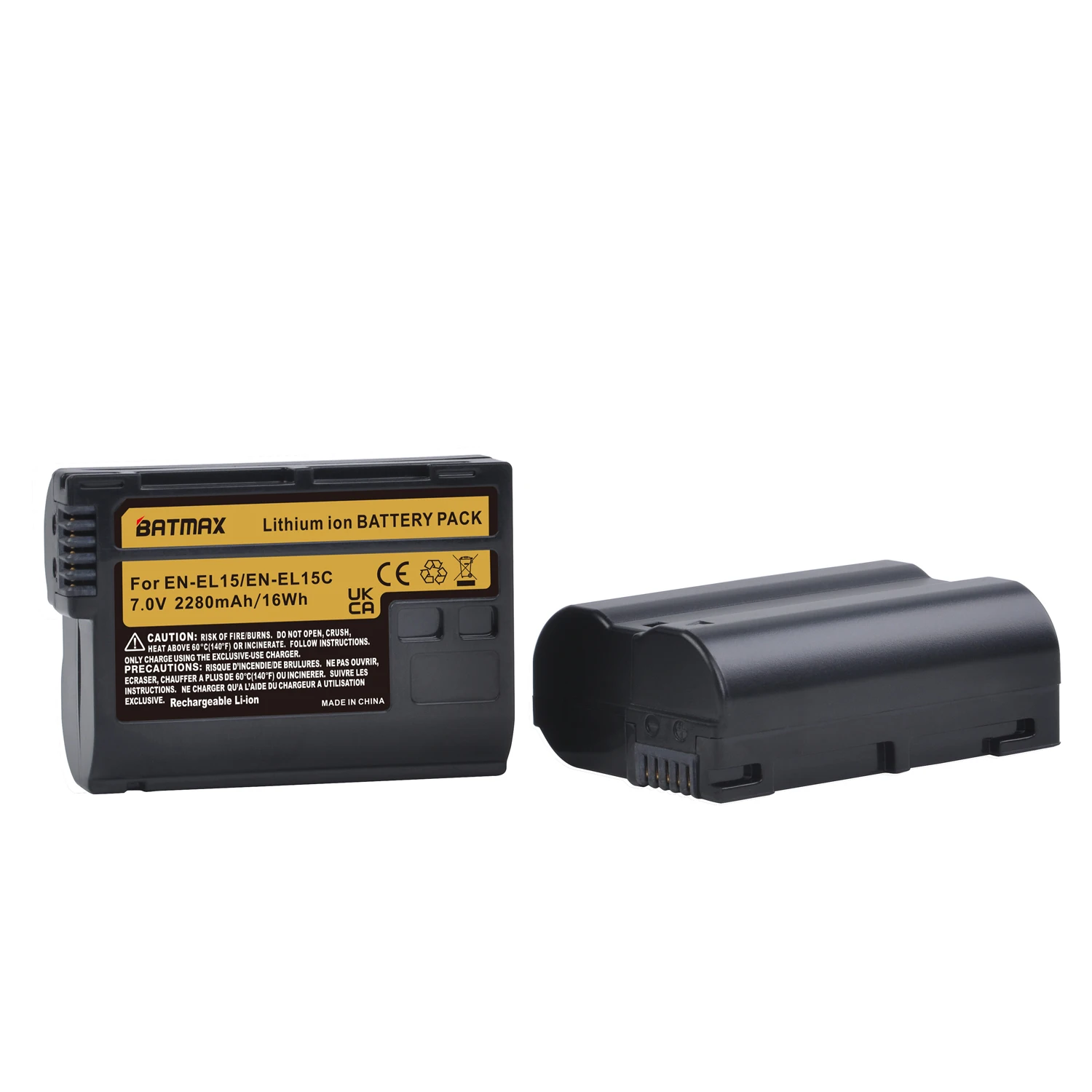 

Batmax 2280mAh EN-EL15C EN-EL15 Battery for Nikon Z5, Z6, Z6 II, Z7, Z7II D7000 D7100 D7200, D850 D750 D7500 D810 D500 D800