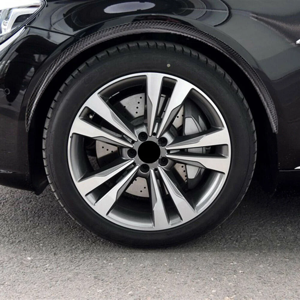 

4PCS Car Wheel Eyebrow Protector Black 72cm * 2.5cm Carbon Fiber Soft Rubber Arched Fender Flared Bar Protection Trim Universal