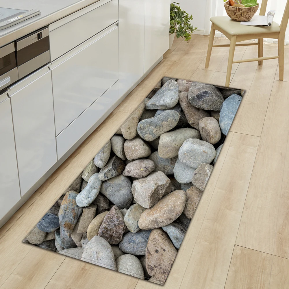 Кухонный коврик Придверный с узором из булыжника домашний прикроватный