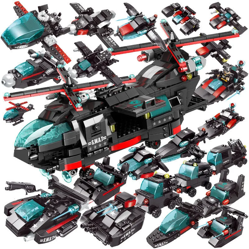 Детский вертолет модель грузовика военно воздушных сил Chinook набор строительных