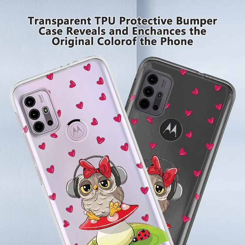 cartoon cute owl phone case for motorola moto g30 g20 g50 g60 e7 e20 e40 g40 fusion g 5g plus g9 play e7 plus power clear cover free global shipping