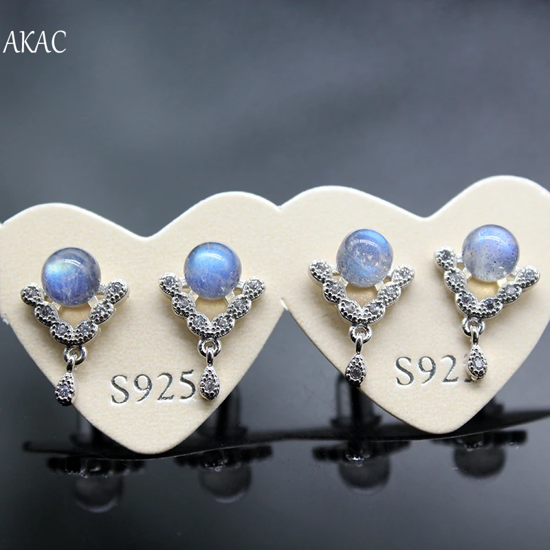 2 пары/компл. женский лабрадорит простой дизайн размеры приблизительно 5