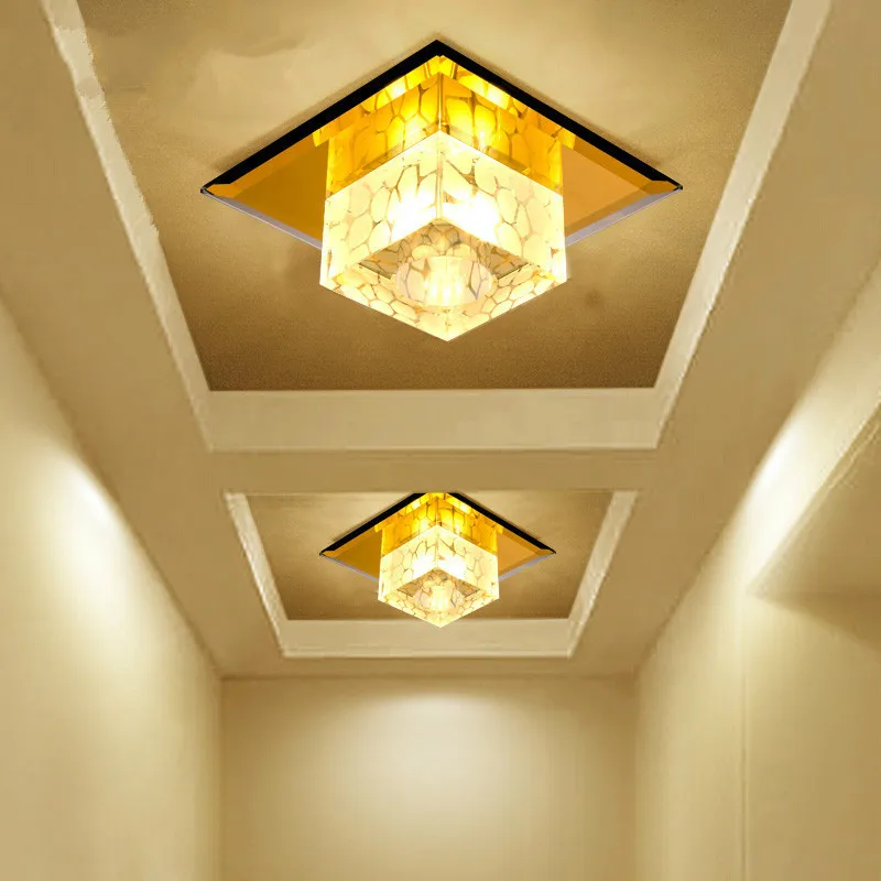 Crystal Ceiling Lights LED Lamp Cube Modern For Corridor Aisle 3W Indoor Light Fixtures Lamparas De Techo | Освещение