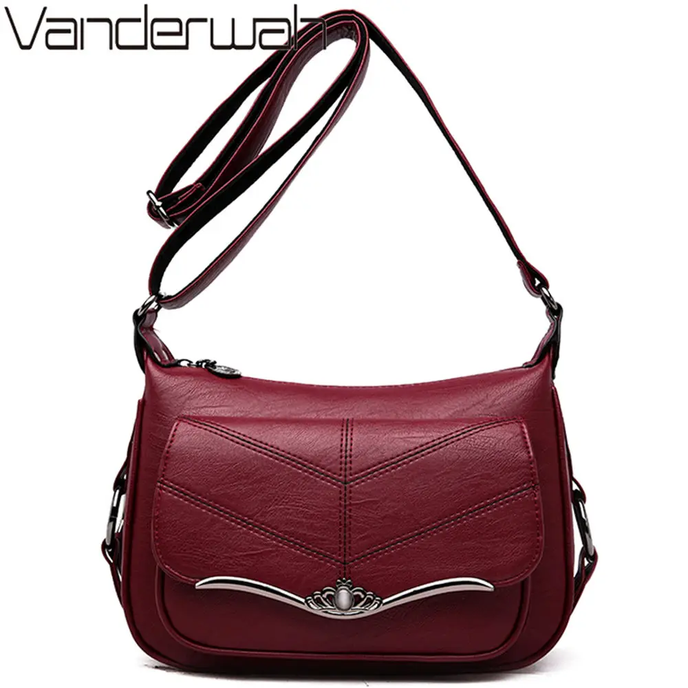 Модная Маленькая женская сумка мессенджер из мягкой кожи сумки через плечо с