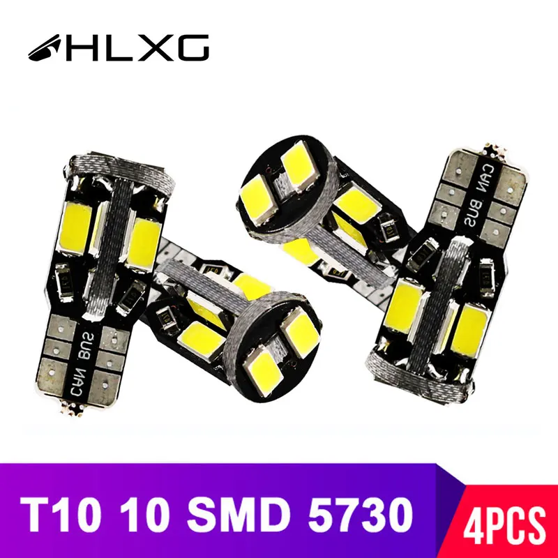 4X T10 Светодиодные W5W Автомобильные Боковые клиновидные задние внутренние карты