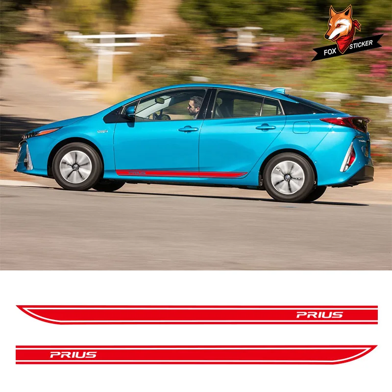 Из 2 предметов винил Prius Авто боковой полосы Стикеры автомобильные наклейки двери