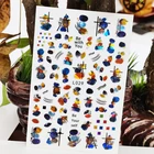 3D наклейки для ногтей, водостойкие блестящие наклейки, наклейки для ногтей, линия лепестков, букв, фруктов, украшение для ногтевого дизайна, Аврора, серебристый дизайн