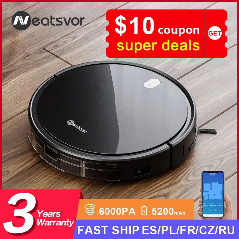 

NEATSVOR x520 Robot Vacuum Cleaner 6000pa 5200 MAh Regular Automatic Charging For Sweeping and Mopping Smart Home