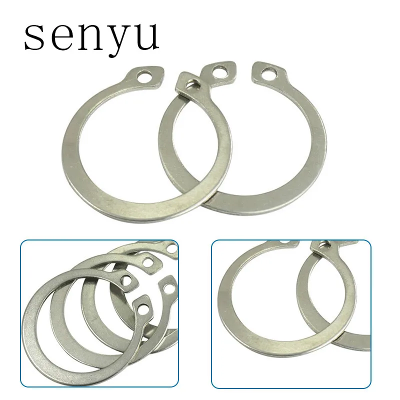 

SENYU Gourd C-Type Washer M19-M55 304 Stainless Steel C-type Elastic Ring External Circlip Snap Retaining Circlip Washer