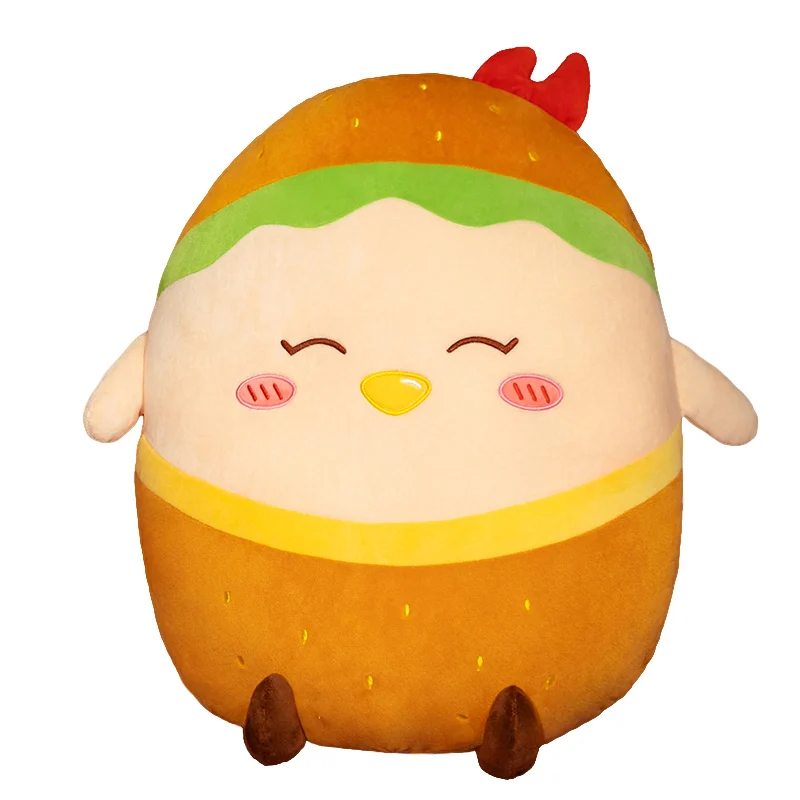 

1pc 55-95cm cute cartoon burger transformed into animal plush pillow doll kawaii animal toy holiday gift for kids and girls