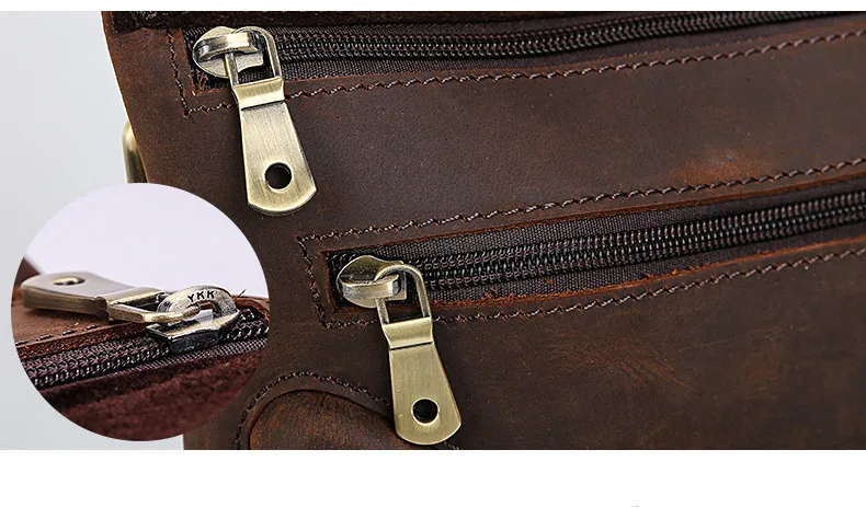 

Genuine leather men casual sport belt bag waist packs