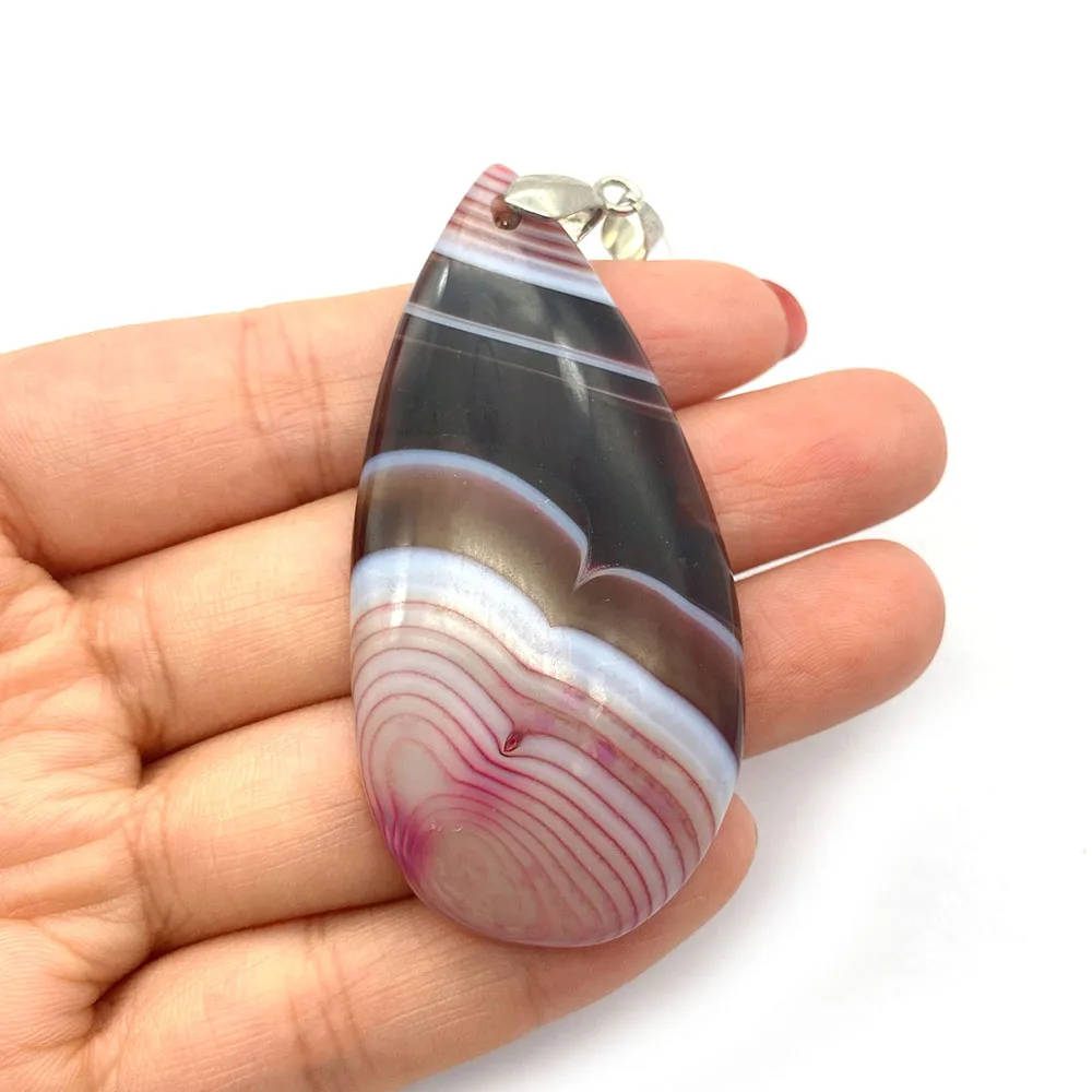 1pcs Agate Pendant DIY Women Necklace Delicate Jewelry Accessories Trendy Jwellery Water Drop Shape Colorful Natural Stone Charm |