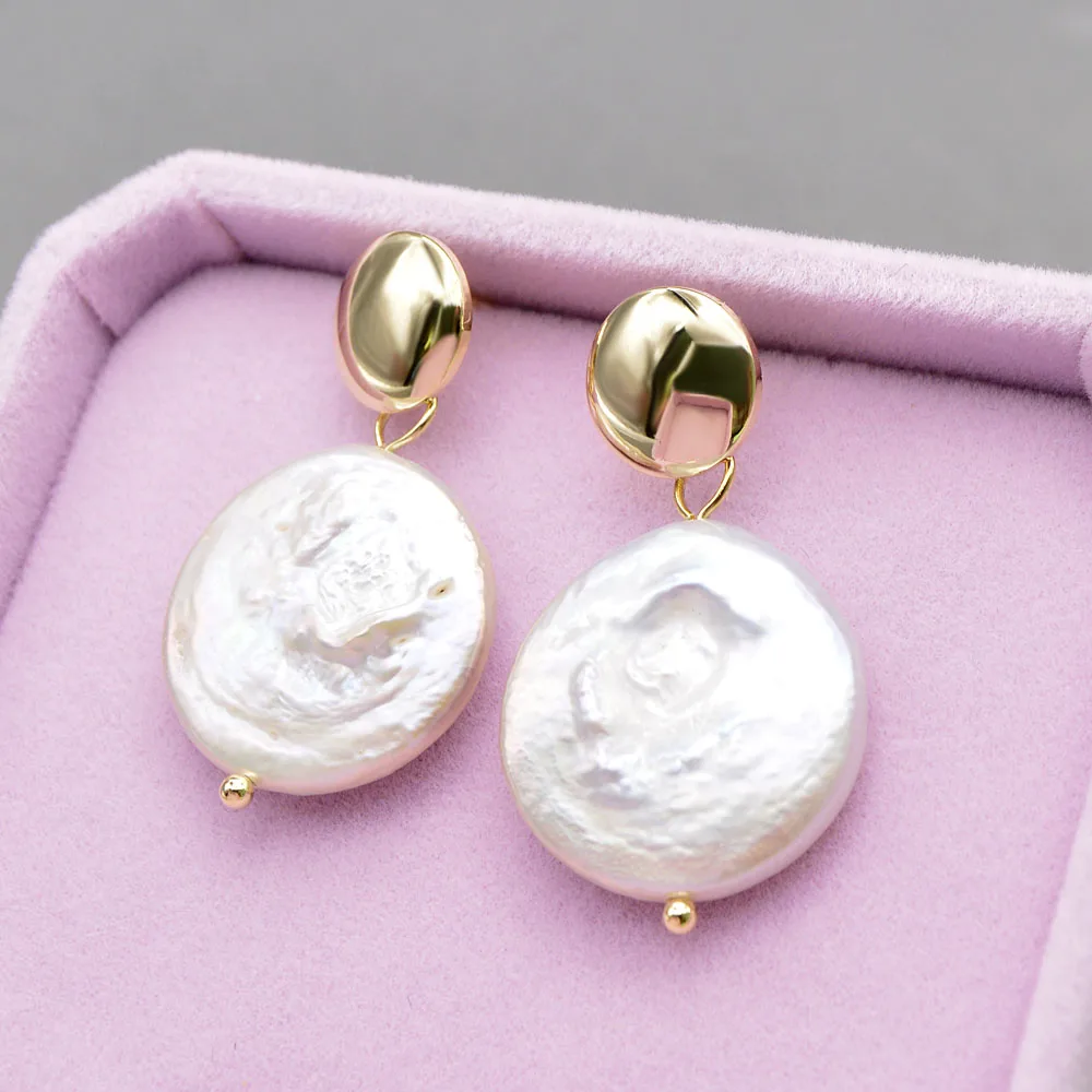 Женские серьги-гвоздики CINDY XIANG круглые серьги золотого цвета с пресноводным