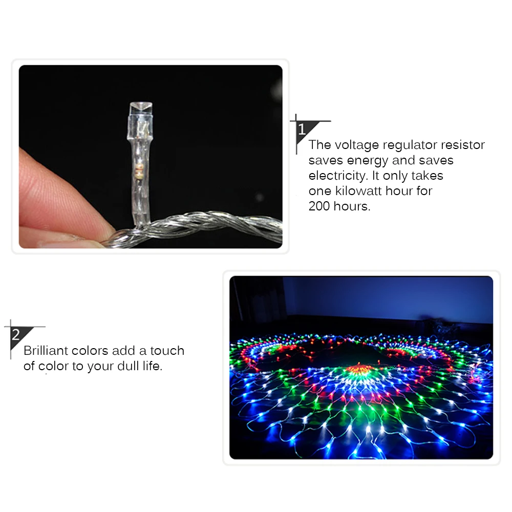 Fairy Garland LED Lanterns Peacock Mesh Net Led String Lights Outdoor Wedding Window Christmas New Year Party Decor | Освещение