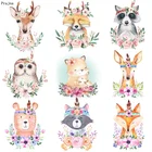 Детские термонаклейки Prajna, глажка с животными из джунглей, мультяшная лиса, Сова, термотрансферные нашивки для футболок, аппликация