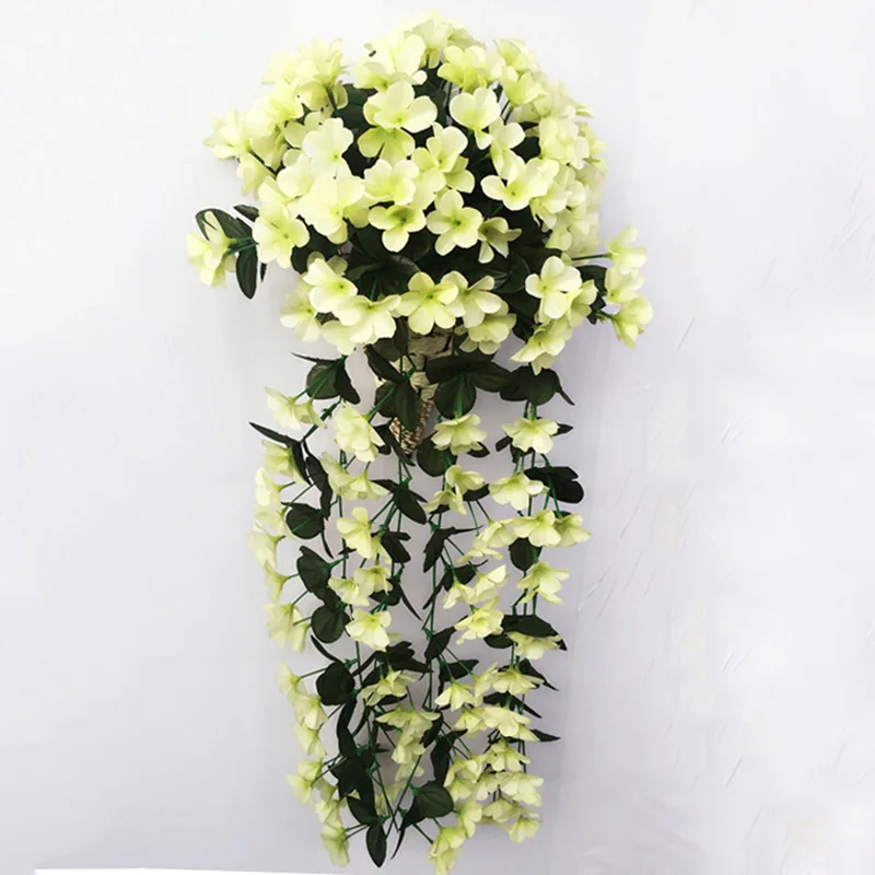 five-petal bouquet Новое Фиолетовое искусственное цветочное украшение имитация настенная корзинка Цветок Орхидея, цветы из шелка длинная лоза - Цвет: five-petal bouquet