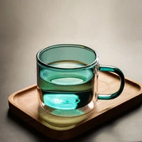 250ml fashion double wall glass drinking cup office watercoffee heat resistant glass cup
