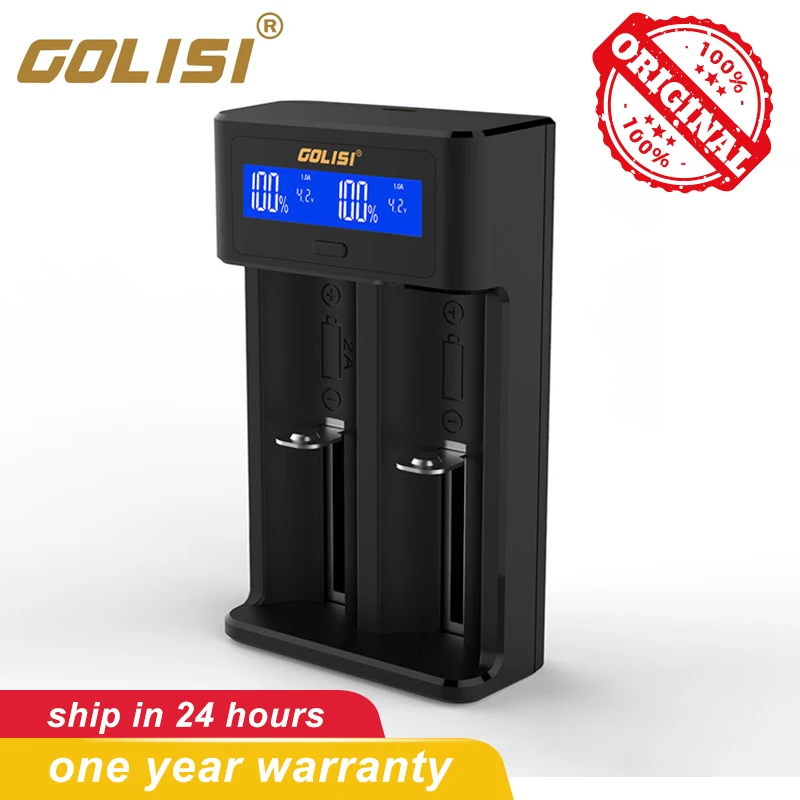 Golisi I2 2A Смарт USB зарядное устройство с дисплеем порт ЖК-экран для Li-ion/Ni-mh/Ni-cd