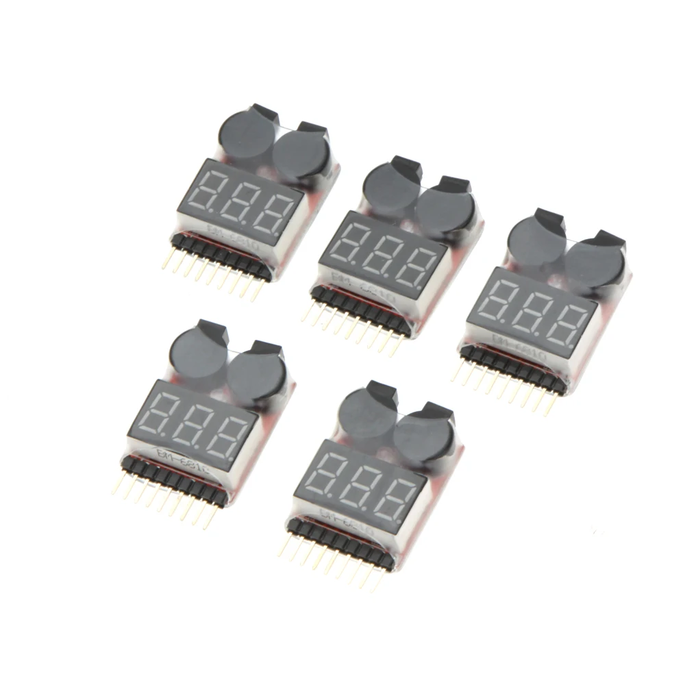

5Pcs 1-8S Indicator RC Li-ion Lipo Battery Tester Low Voltage Buzzer Alarm